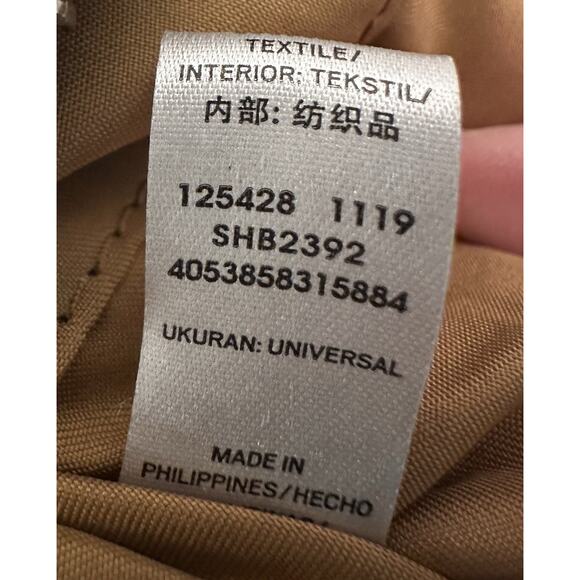 Fossil Amelia Hobo Crossbody Shoulder Bag Brown Leather With Stripe Fabric - Picture 5 of 10